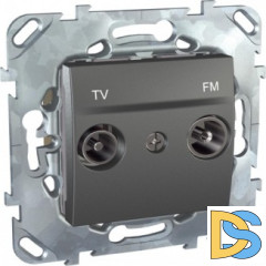 Розетка телевизионная оконечная ТV-FМ, Графит, серия UNICA TOP/CLASS, Schneider Electric