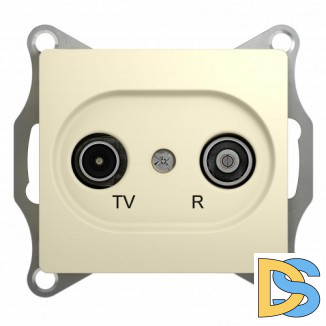 Розетка телевизионная проходная ТV-FМ, Бежевый, серия Glossa, Schneider Electric