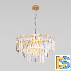 Подвесная люстра Eurosvet Elegante 10130/8 золото/прозрачный хрусталь Strotskis a060644