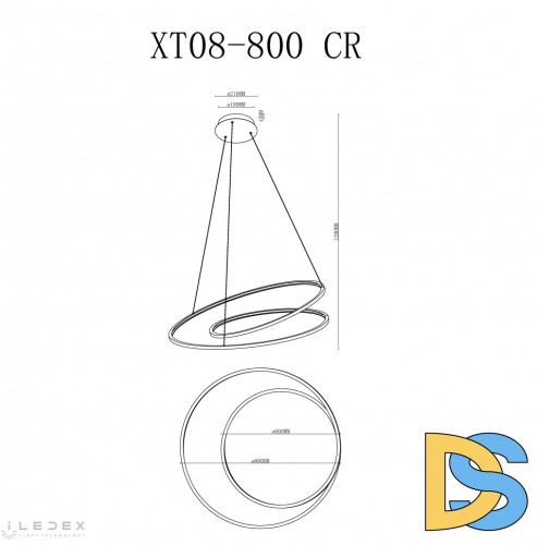Подвесная люстра iLedex Axis XT08-D800 CR