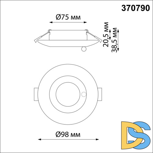 Встраиваемый влагозащищенный светильник Novotech Water 370790