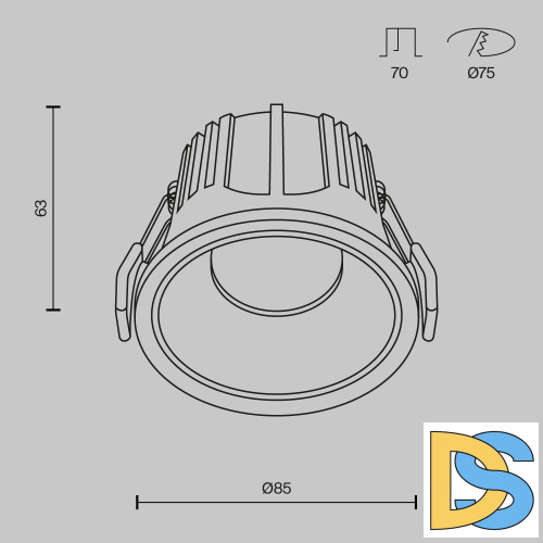 Встраиваемый светильник Maytoni Technical Alfa LED DL043-01-15W3K-RD-W