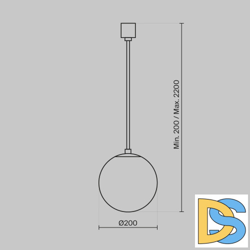 Подвесной светильник Maytoni Luna P039PL-5W4K-20-B