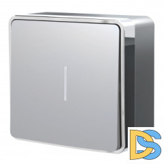 Выключатель одноклавишный с подсветкой Gallant (серебряный) W5010106