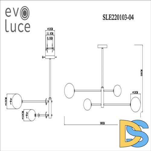 Подвесная люстра Evoluce Arcola SLE220103-04