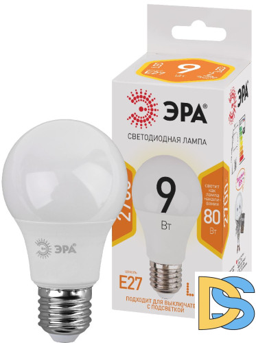 Лампа светодиодная Эра E27 9W 2700K LED A60-9W-827-E27 Б0032246