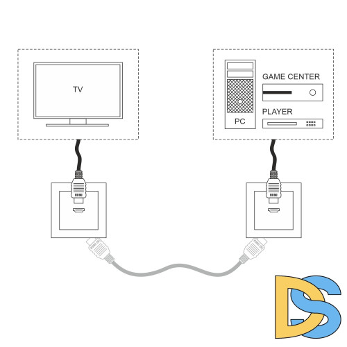 Розетка HDMI Werkel (черный матовый) W1186008