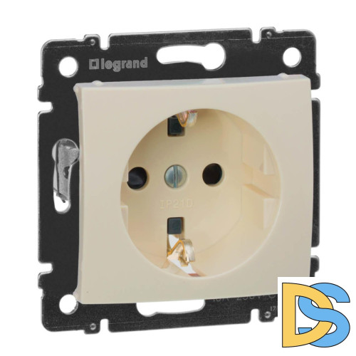 Розетка 2К+3 Legrand Valena 16A 250V с/з со шторками винтовой зажим слоновая кость 774321