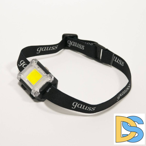 Налобный светодиодный фонарь Gauss от батареек 65х45 180 лм GF304