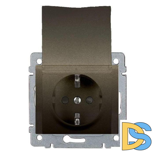 Розетка 2К+3 Legrand Galea Life 16A 250V с/з со шторками крышкой автоматические клеммы темная бронза 771264