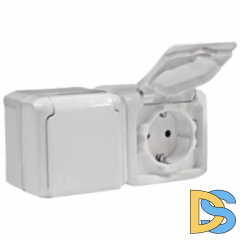 Розетка Legrand Quteo IP44 двойная с заземлением белая 782323