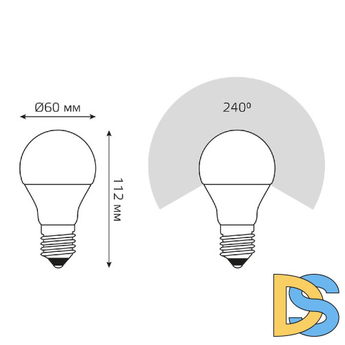 Лампа светодиодная диммируемая Gauss E27 11W 3000K матовая 102502111-D