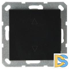 Выключатель одноклавишный Jasmart для жалюзи/штор в комплекте с накладкой 10A 250V черный матовый (soft touch) G3018PB
