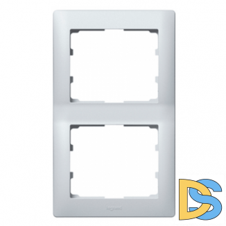 Рамка 2 поста вертикальная Legrand Galea Life - алюминий