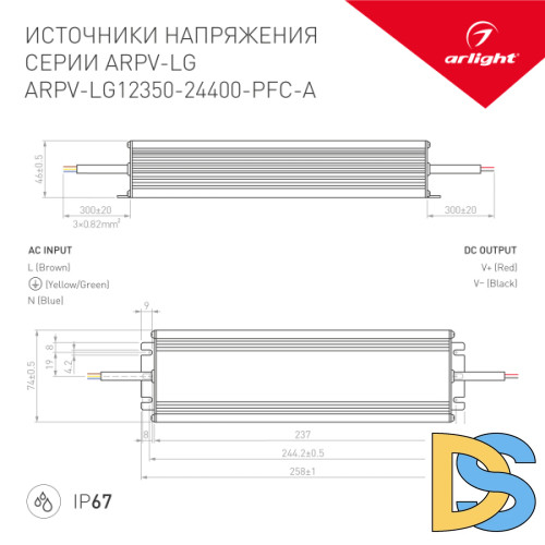 Блок питания Arlight ARPV-LG24400-PFC-A 24V 16.7A 400W 026810(1)