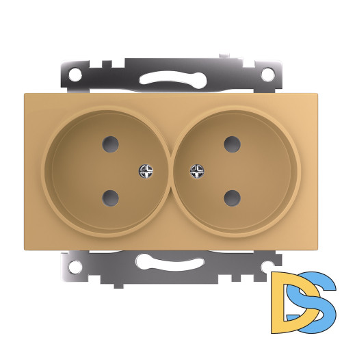 Розетка двухместная с защитной шторкой Stekker GLS10-7113-08 Катрин 49225