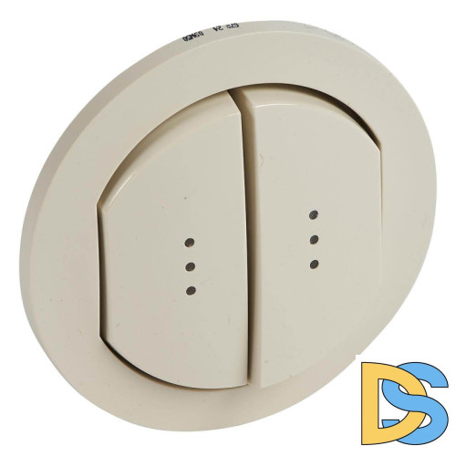 Лицевая панель Legrand Celiane переключателя двухклавишного с подсветкой слоновая кость 067824