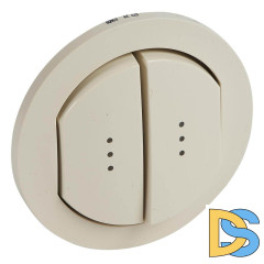 Лицевая панель Legrand Celiane переключателя двухклавишного с подсветкой слоновая кость 067824