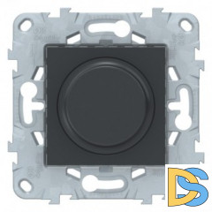 Диммер поворотный, 200Вт LED универсальный, Антрацит, серия Unica New, Schneider Electric