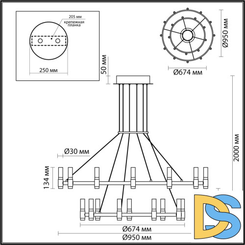 Подвесная люстра Odeon Light Candel 5009/98L