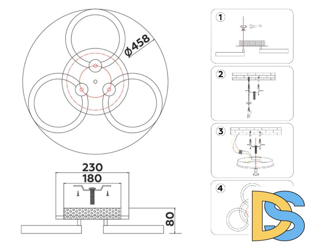 Потолочная люстра Ambrella Light Acrylica Original FA3838