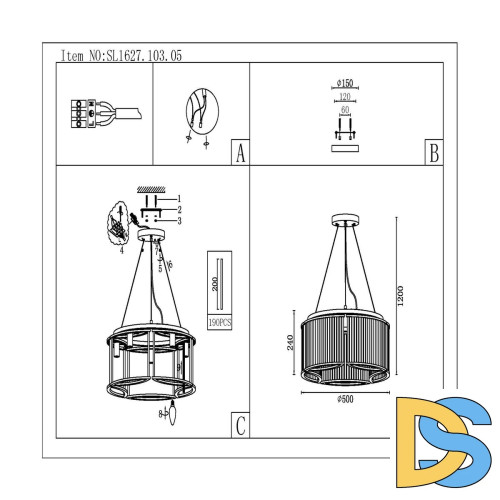 Подвесная люстра ST Luce Velletri SL1627.103.05