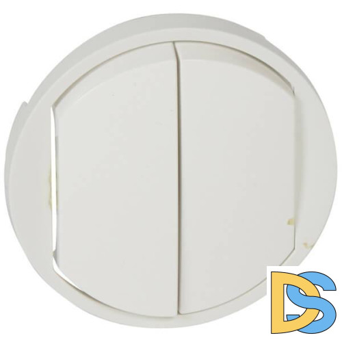 Лицевая панель Legrand Celiane выключателя двухклавишного белая 068002