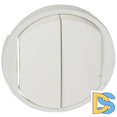 Лицевая панель Legrand Celiane выключателя двухклавишного белая 068002