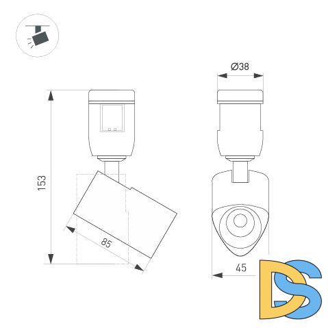 Трековый светильники Arlight ART-APRIORI-SPOT-TURN-R45-8W Day4000 044904