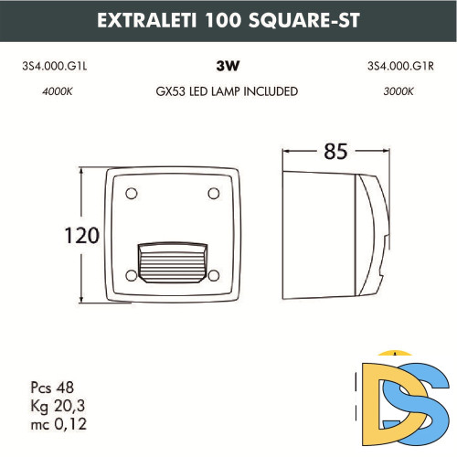 Светильник для подсветки лестниц Fumagalli Leti 3S4.000.000.AYG1L