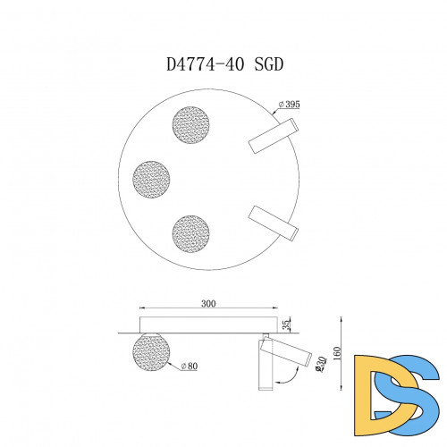 Потолочная люстра iLedex Telescope D4774-40 SGD