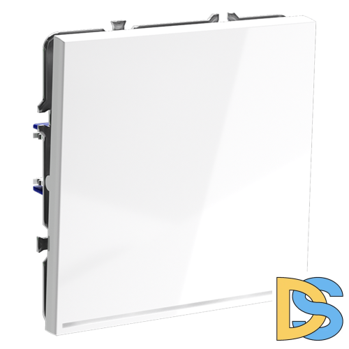 Проходной переключатель встраиваемый VOLTUM S70 одноклавишный с подсветкой 10А, (белый глянцевый)