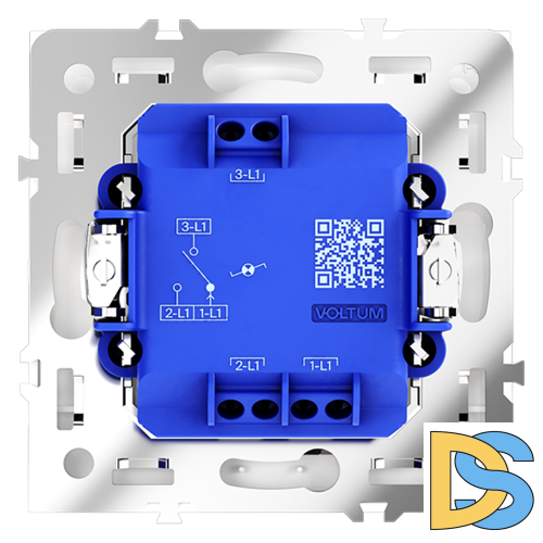 Проходной переключатель встраиваемый VOLTUM S70 одноклавишный с подсветкой 10А, (белый глянцевый)