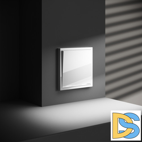 Проходной переключатель встраиваемый VOLTUM S70 одноклавишный с подсветкой 10А, (белый глянцевый)