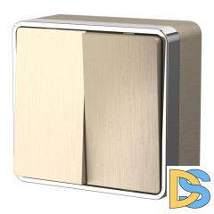 Выключатель двухклавишный Werkel Gallant шампань рифленый W5020010 4690389164149