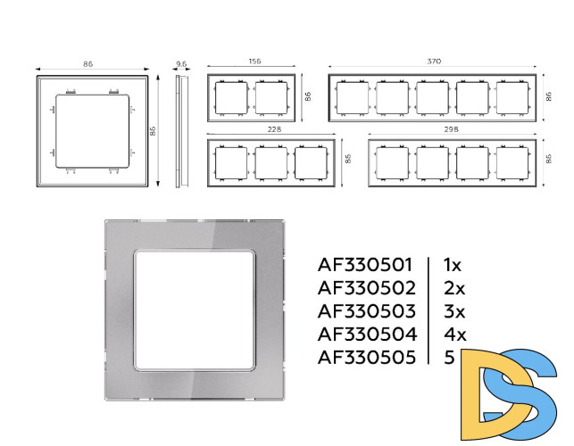 Рамка пятиместная Ambrella Volt Platos AF330505