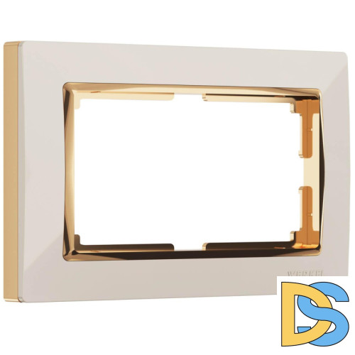 Рамка для двойной розетки Werkel Snabb слоновая кость/золото W0081932 4690389161148