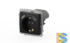 Розетка с заземлением и защитой от детей + два входа USB для заряда устройства ELBI Zena Vega 609-014800-317