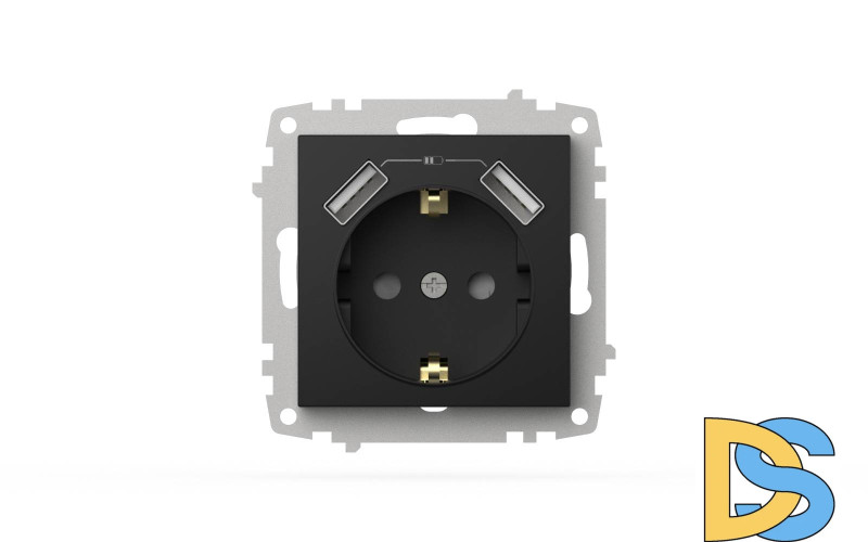 Розетка с заземлением и защитой от детей + два входа USB для заряда устройства ELBI Zena Vega 609-014800-317