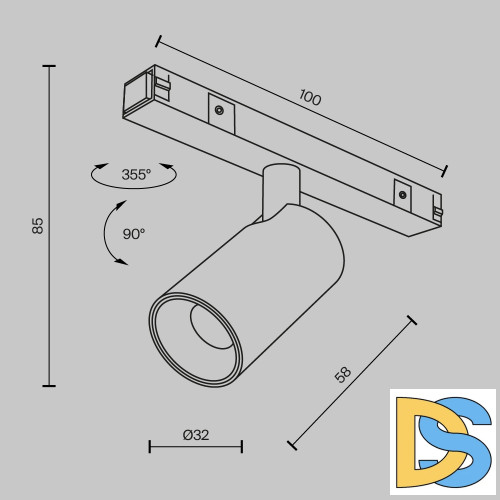 Трековый магнитный светильник Maytoni Focus Led TR176-1-5WTW-M-B