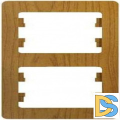 Рамка 2-ая (двойная) вертикальная, Дерево Дуб, серия Glossa, Schneider Electric