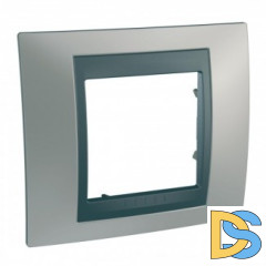 Рамка 1-ая (одинарная), Никель/Графит (металл), серия UNICA TOP/CLASS, Schneider Electric