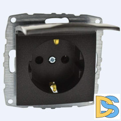 Розетка с заземлением с крышкой Mono Electric Despina-Larissa 16А 250В графит 500-002021-118