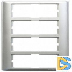Рамка 4-ая (четверная), Матовый хром, серия Wessen 59, Schneider Electric