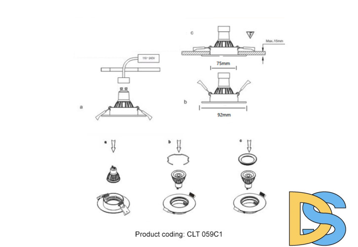 Встраиваемый светильник Crystal Lux CLT 059C1 BL