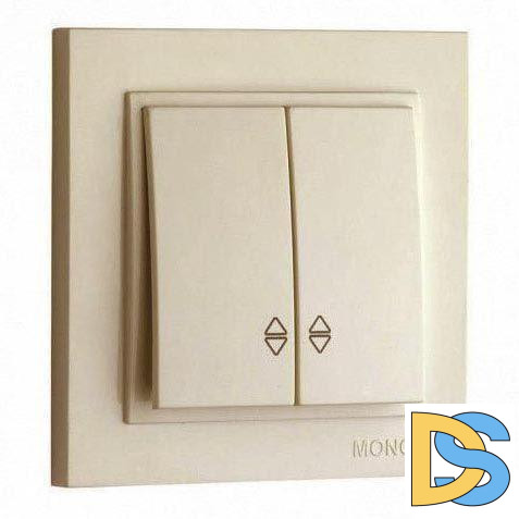 Выключатель двухклавишный проходной Mono Electric Despina 10А 250В крем 102-170023-111