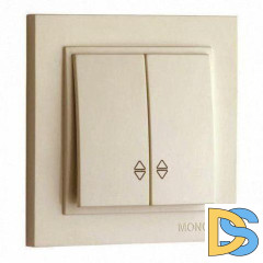 Выключатель двухклавишный проходной Mono Electric Despina 10А 250В крем 102-170023-111