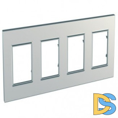 Рамка 4-ая (четверная), Серебро, серия Unica, Schneider Electric