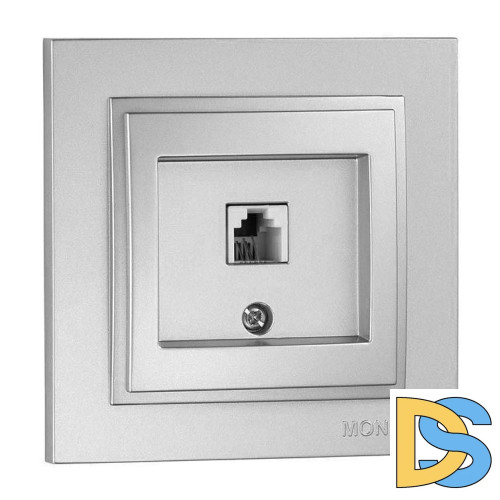 Розетка телефонная Rj45 Cat3 Mono Electric Despina серебро 102-212105-124