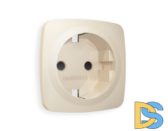 Лицевая панель для розетки с/з со шторками Ambrella Volt Omega OP3270